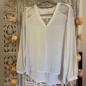 White Blouse with Sheer Detail